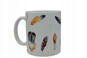 KUBEK Ceramiczny 300ml BOHO PIÓRA Pawie Oko JetJet