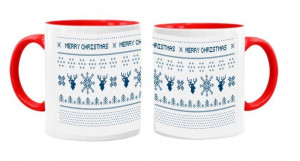 KUBEK RED - Renifer Sweterek Merry Christmas Z2