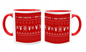 KUBEK RED - Renifer Sweterek Merry Christmas Z3