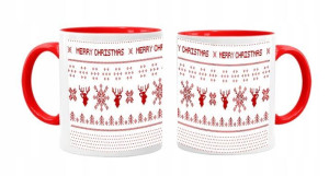 KUBEK RED - Renifer Sweterek Merry Christmas Z4