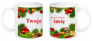 KUBEK 300ml Prezent Wesołych Świąt TWOJE IMIĘ /Z11