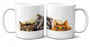 KUBEK 300ml Kot , 3 Koty - I Love Cats v2 JetJet