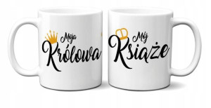 2 KUBKI 300ml Kubek Moja Królowa + Kubek Mój Kiąże