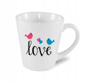 KUBEK 300ml LATTE Walentynki Miłość - Love Birds