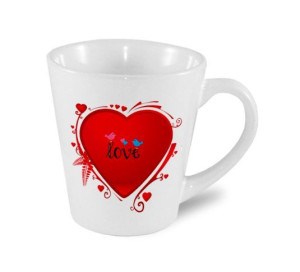 KUBEK 300ml LATTE Walentynki Miłość - Love Serce