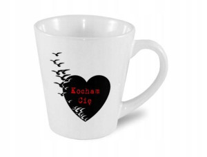 KUBEK 300ml LATTE Walentynki Miłość - Love Serce