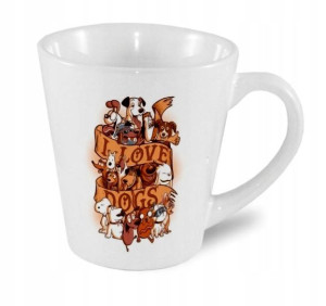 KUBEK 300ml LATTE - I Love Dogs - Kocham Psy