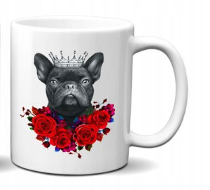 KUBEK 300ml - Buldog Buldożek Francuski w Koronie