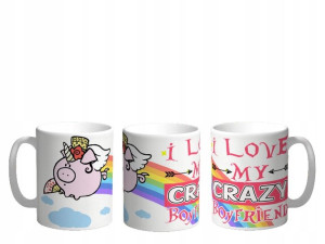 KUBEK 300ml Piggy v0 i love my crazy boyfriend