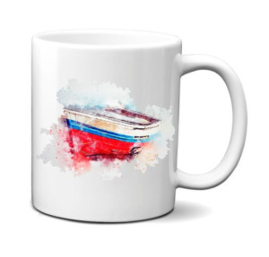 KUBEK 300ml Akwarele Art Watercolor OCEAN v4 łódź