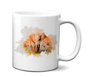 KUBEK 300ml Akwarele Art Animal Wild v44 Słonie