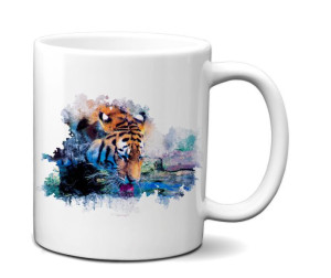 KUBEK 300ml Akwarele Art Animal Wild v77 Tygrys