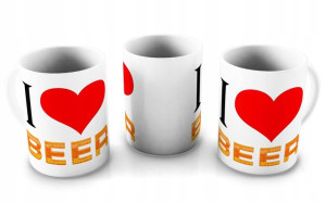 KUBEK 300ml Funny v5 - I Love BEER - Fan Piwa