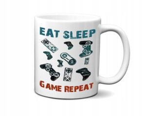 KUBEK 300ml Fana GIER Konsol EAT SLEEP GAME v2