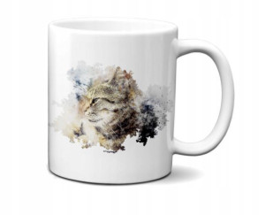 KUBEK 300ml Akwarele Art Animal KOT KOTY v12