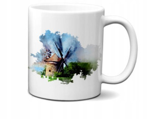 KUBEK 300ml Akwarele Art FARM v5 młyn wiatrak
