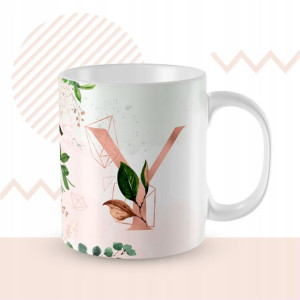 KUBEK 300ml LITERKA alfabetu kwiaty Monogram Art Y