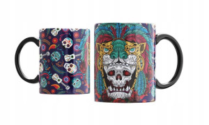 KUBEK CZARNY MUERTOS Czaszki Czaszka Meksyk v1