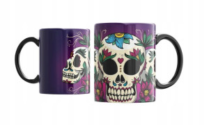 KUBEK CZARNY MUERTOS Czaszki Czaszka Meksyk v5