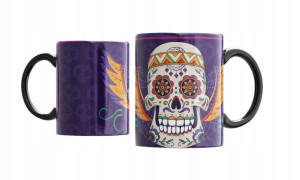 KUBEK CZARNY MUERTOS Czaszki Czaszka Meksyk v12