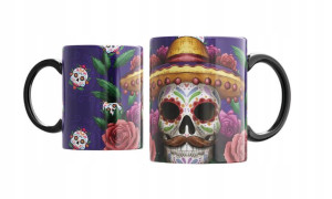 KUBEK CZARNY MUERTOS Czaszki Czaszka Meksyk v15