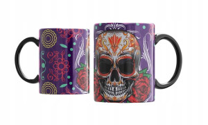 KUBEK CZARNY MUERTOS Czaszki Czaszka Meksyk v18