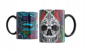 KUBEK CZARNY MUERTOS Czaszki Czaszka Meksyk v19