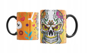 KUBEK CZARNY MUERTOS Czaszki Czaszka Meksyk v20
