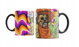 KUBEK CZARNY MUERTOS Czaszki Czaszka Meksyk v21