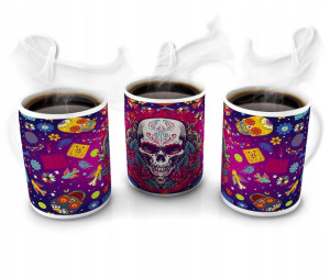 KUBEK 300ml MUERTOS Czaszki Czaszka Meksyk v7