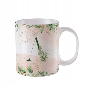 KUBEK LITERKA alfabetu kwiaty Monogram2021 Art A