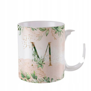 KUBEK LITERKA alfabetu kwiaty Monogram2021 Art M