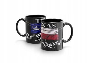 Czarny kubek Texas Born and Raised