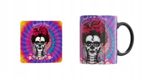 Czarny Kubek Muertos Czaszki podkładka korkowa v8
