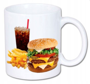 Kubek ceramiczny kolory HD Fast Food Zestaw Burger