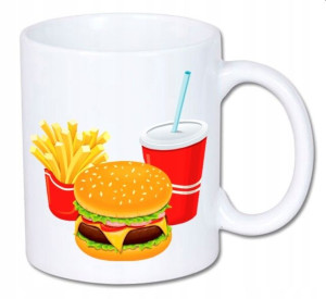 Kubek ceramiczny kolory HD Fast Food Zestaw Burger