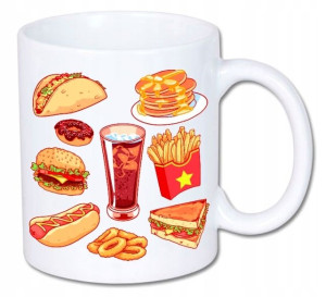 Kubek ceramiczny kolory HD+ Fast Food Odchudzający