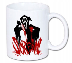 Kubek ceramiczny miłośnika horrorów KRZYK SCREAM