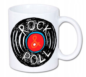 Kubek ceramiczny miłośnika muzyki ROCK & ROLL