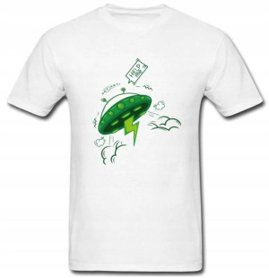 Koszulka męska T-shirt grafika UFO KOSMICI - XL
