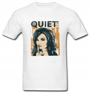 Koszulka męska T-shirt z grafiką QUIET CISZA - L