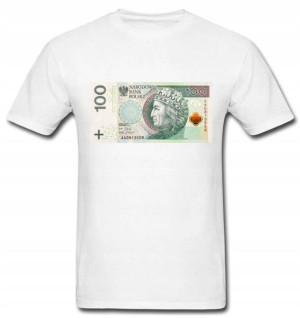 Koszulka męska T-shirt PIENIĄDZE 100 ZŁOTYCH - M