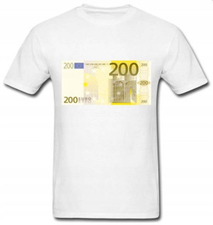 Koszulka męska T-shirt PIENIĄDZE 200 EURO - L