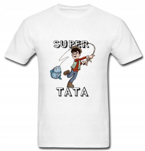 Koszulka T-shirt męski dla WĘDKARZA - SUPER TATA