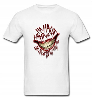 Koszulka biała męska T-Shirt Funny JOKER HAHAHA