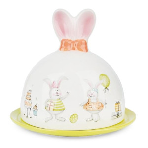 Talerz Z Pokrywką Ceramiczny Wielkanoc Króliczek