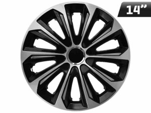 Kołpaki EXTRA STRONG silver - black 14", 4 szt.