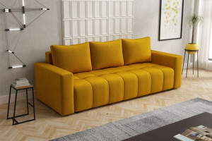 Sofa TINA Do Salonu Funkcja Spania Sprężyna Bonell Żółta