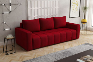 Sofa TINA Do Salonu Funkcja Spania Sprężyna Bonell Czerwona