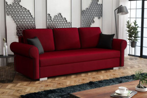 Sofa STILA Funkcja Spania Sprężyna Bonell Czerwona